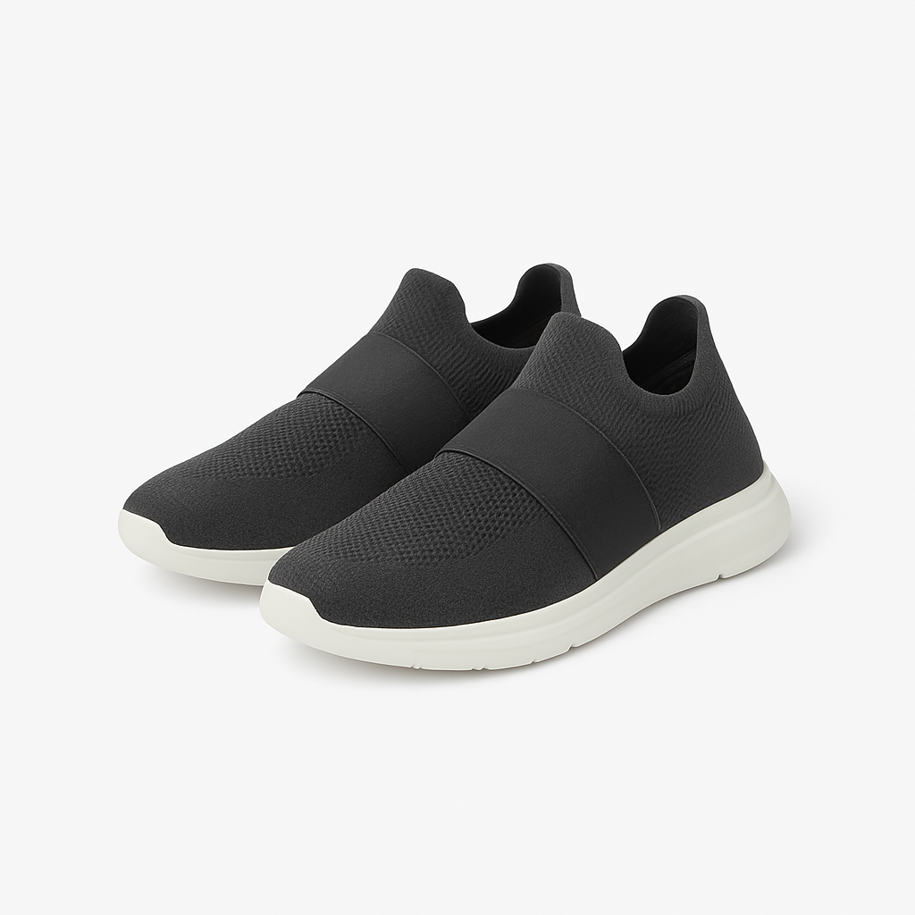Charcoal Knit Slip-Ons - Sun Impact Shoes