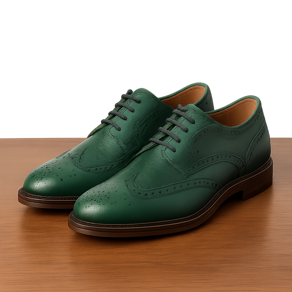 Emerald Leather Brogues - Sun Impact Shoes