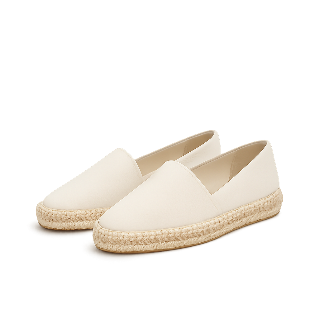 Ivory Espadrille Flats - Sun Impact Shoes