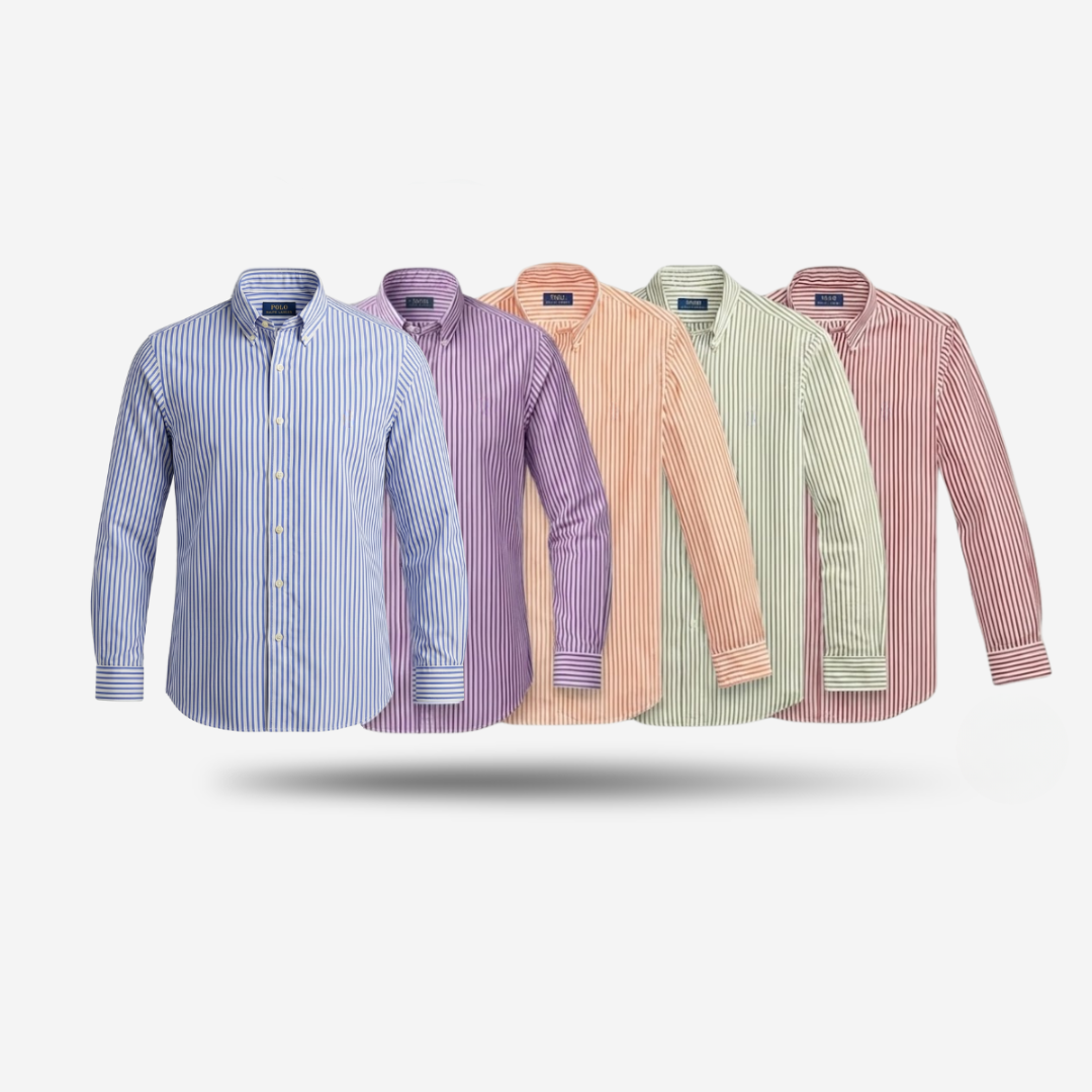 STRIPED COTTON SHIRT [BUY 2, GET 5] + FREE GLASSES