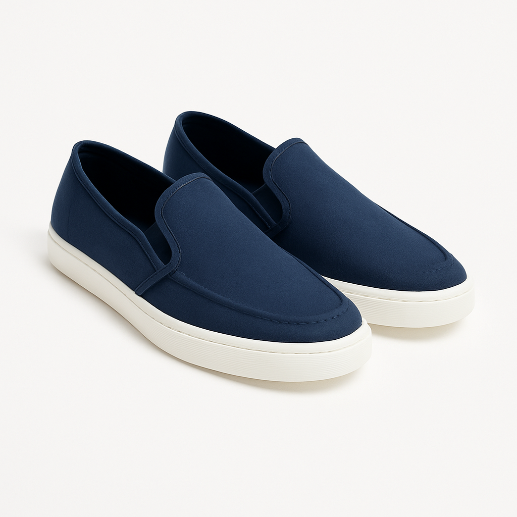 Navy Canvas Loafers - Sun Impact Shoes